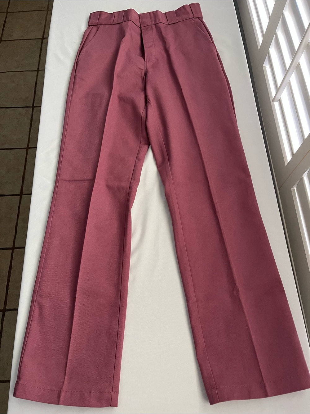 Dickies 874 Original Fit Work Pants 4R/40x40 Mauve Pink Flat Front Uniform